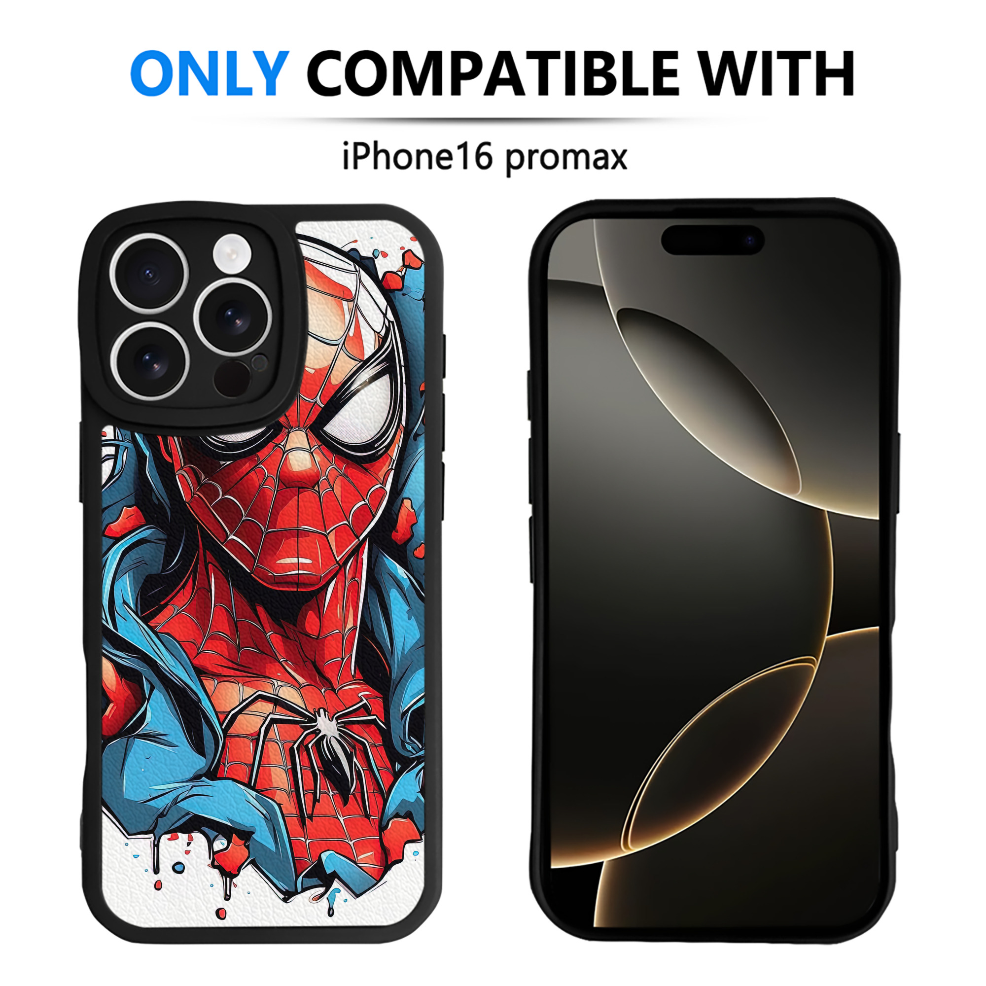 （画像用） Spider Man スパイダーマン 【iPhone 16シリーズ対応】シリコンスマホケース（レザー調） 材質：シリコン